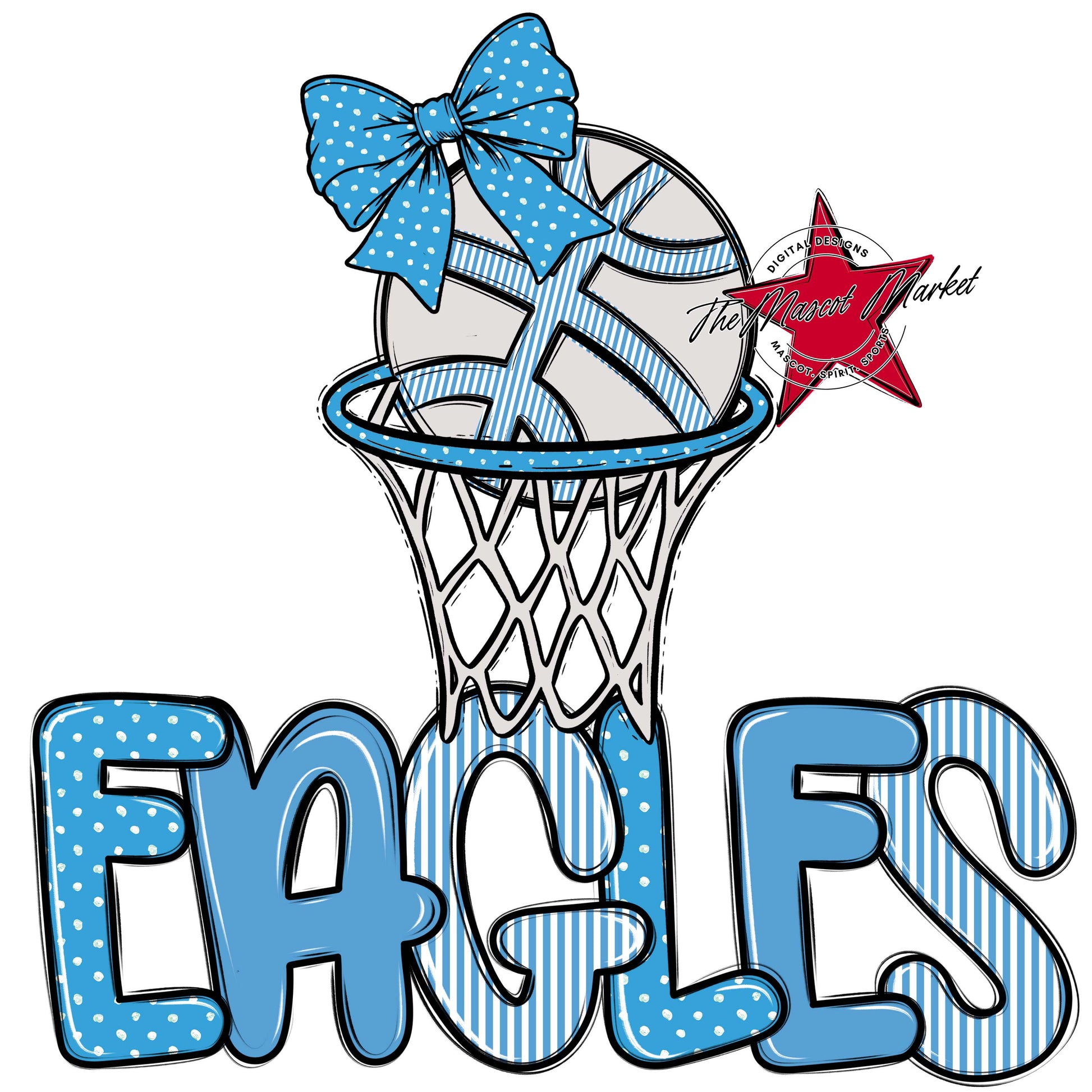 Eagles Basketball Spirit Design-Carolina Blue