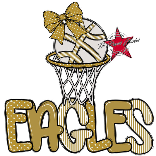 Eagles Basketball Spirit Design-Gold
