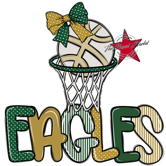 Eagles Basketball Spirit Design-Green & Gold