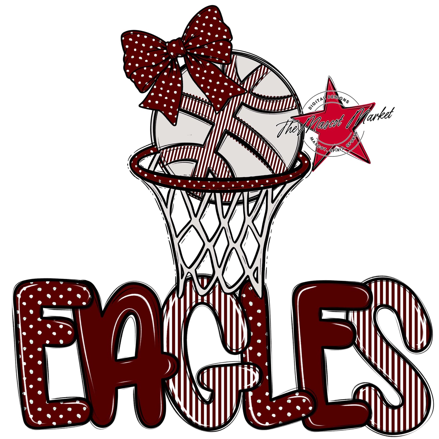 Eagles Basketball Spirit Design-Maroon