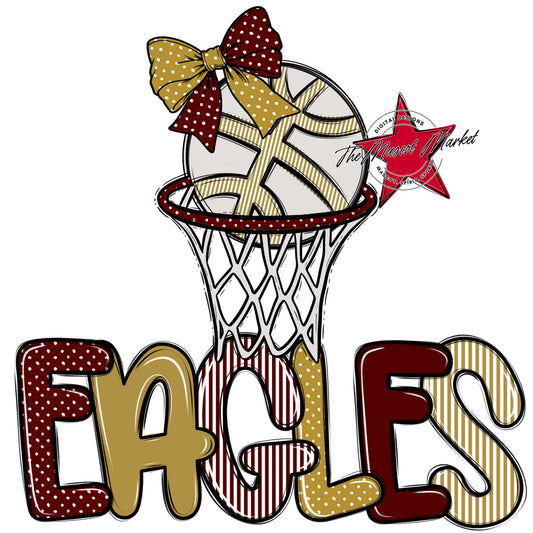 Eagles Basketball Spirit Design-Maroon & Gold