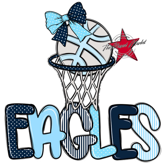 Eagles Basketball Spirit Design-Navy & Columbia Blue