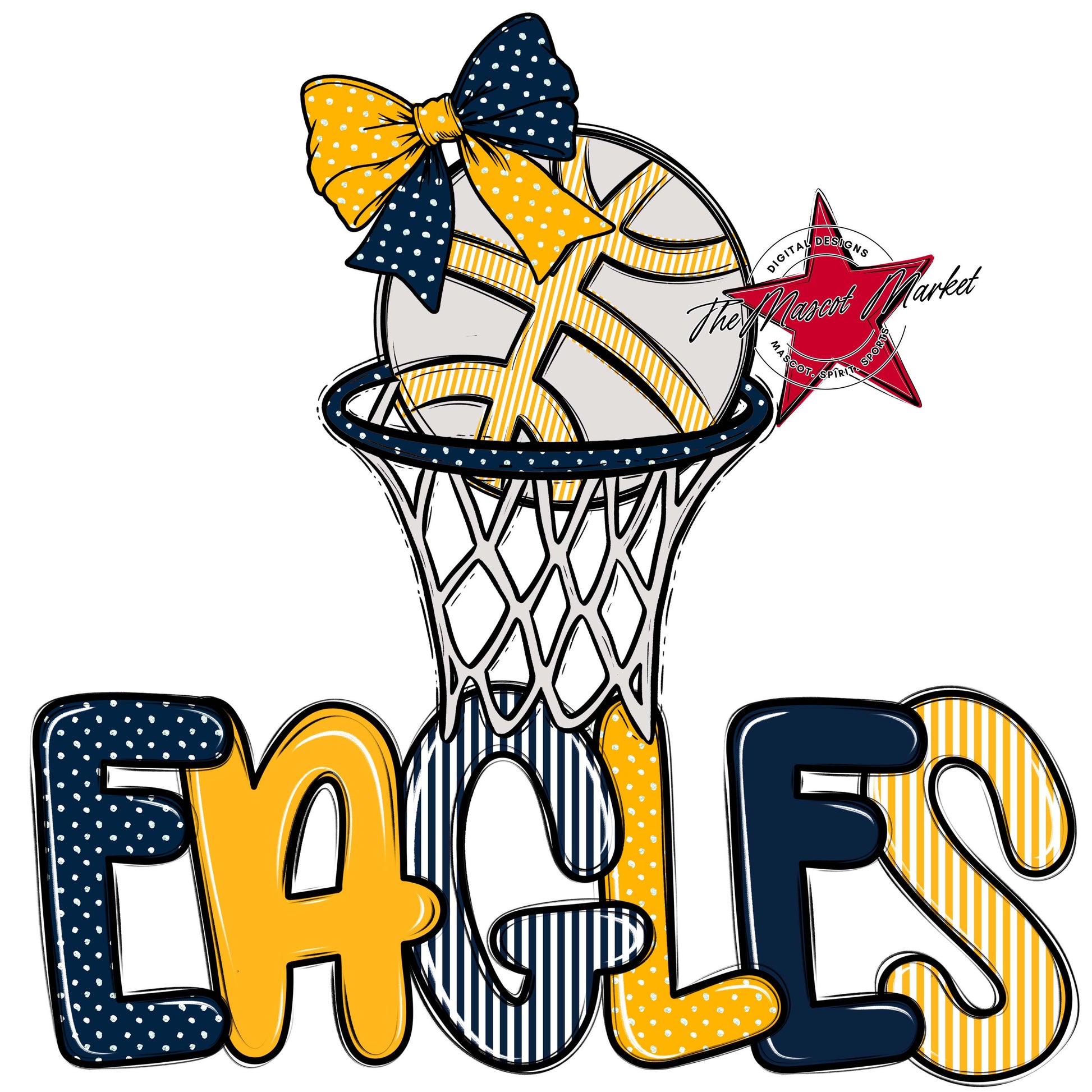 Eagles Basketball Spirit Design-Navy & Yellow