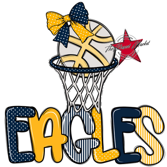 Eagles Basketball Spirit Design-Navy & Yellow