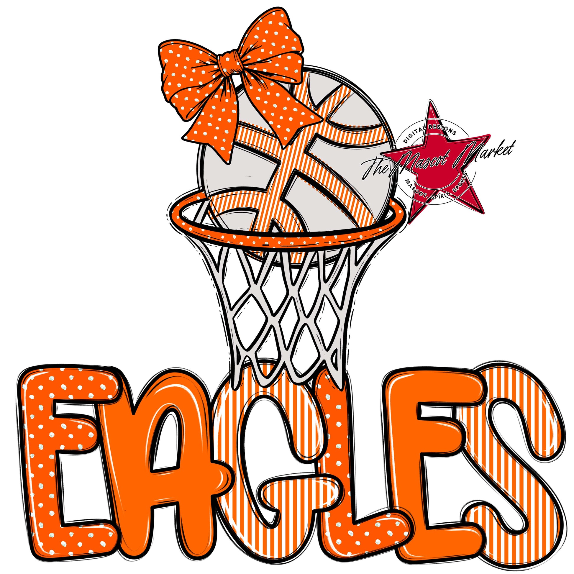 Eagles Basketball Spirit Design-Orange