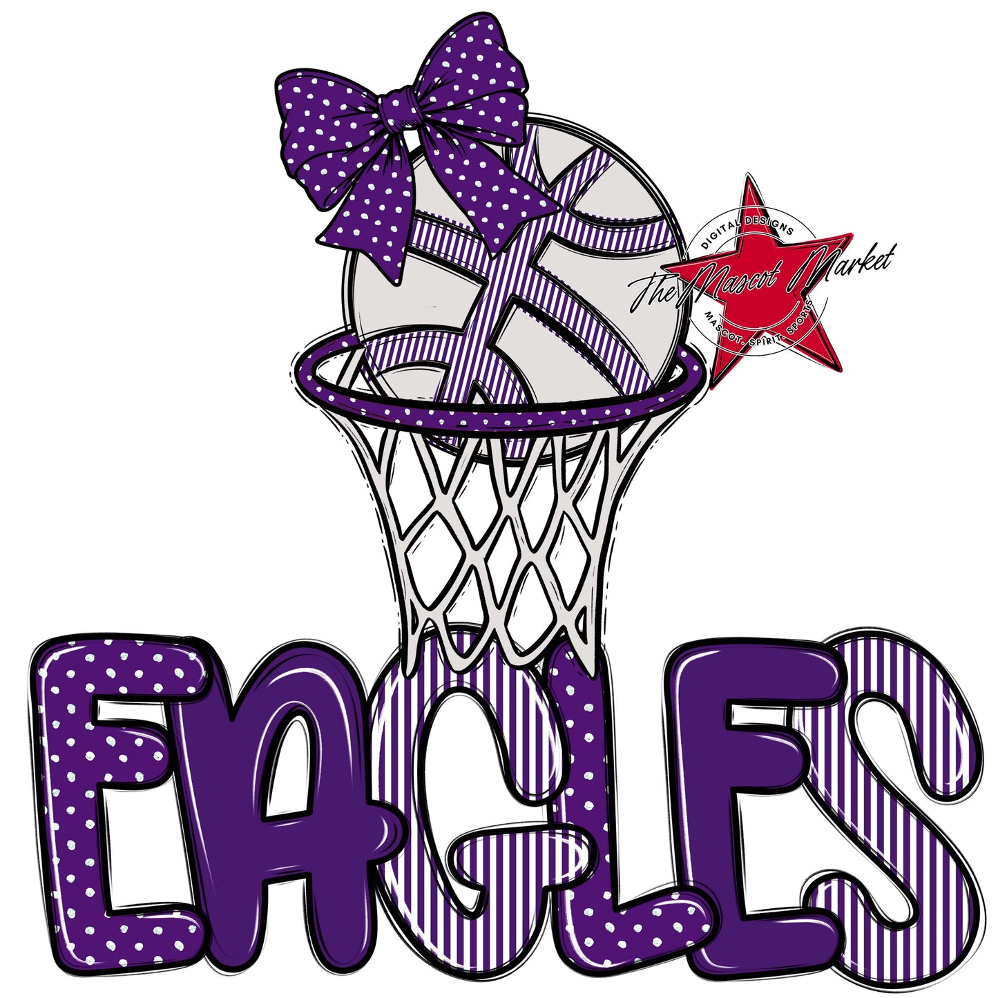 Eagles Basketball Spirit Design-Purple