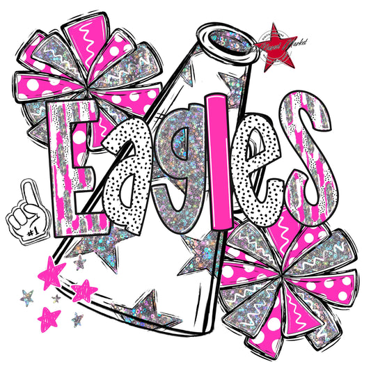 Eagles Cheer Megaphone Scrape-Pink