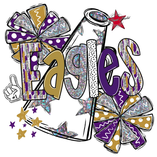 Eagles Cheer Megaphone Scrape-Purple & Gold