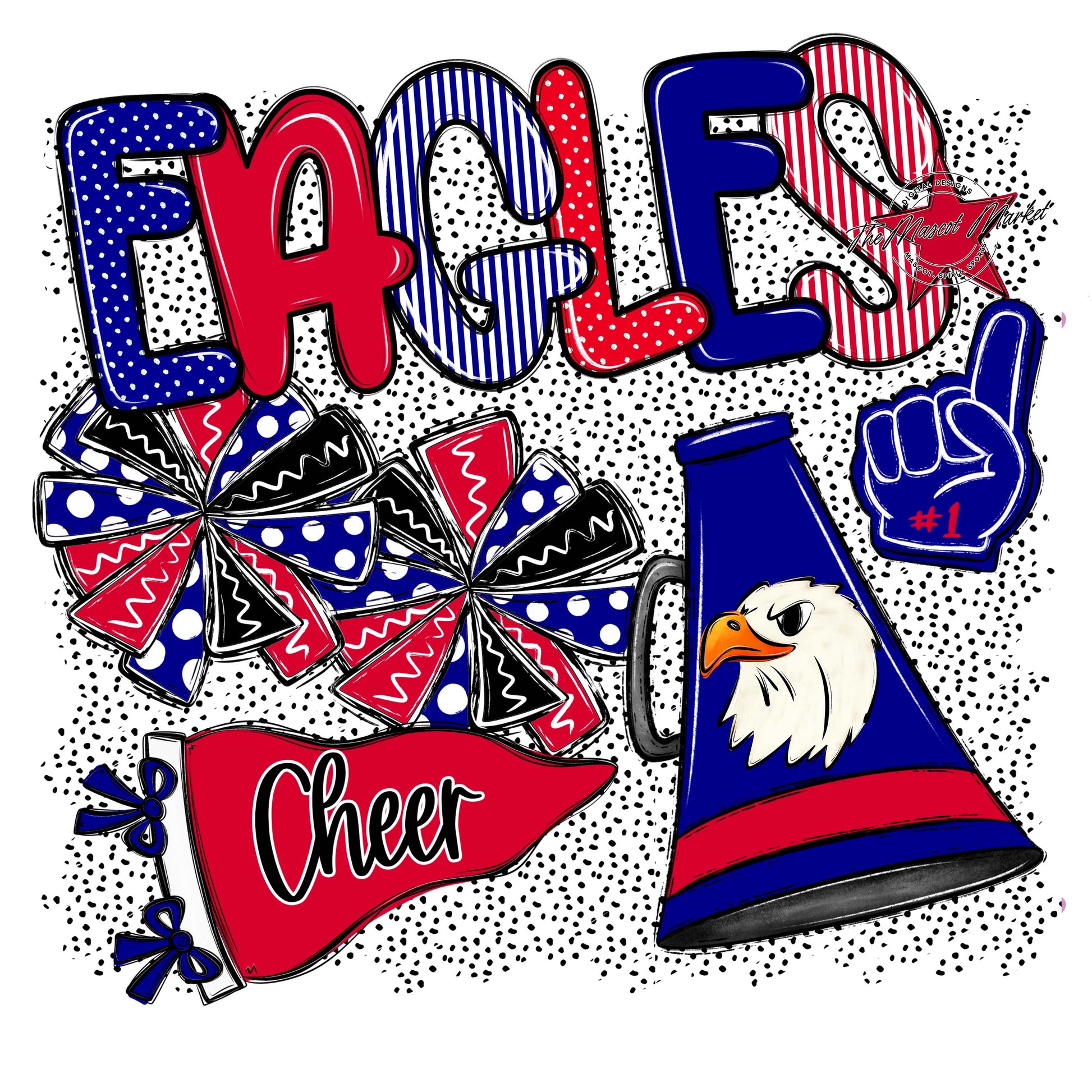 Eagles Cheer Spirit-Blue & Red