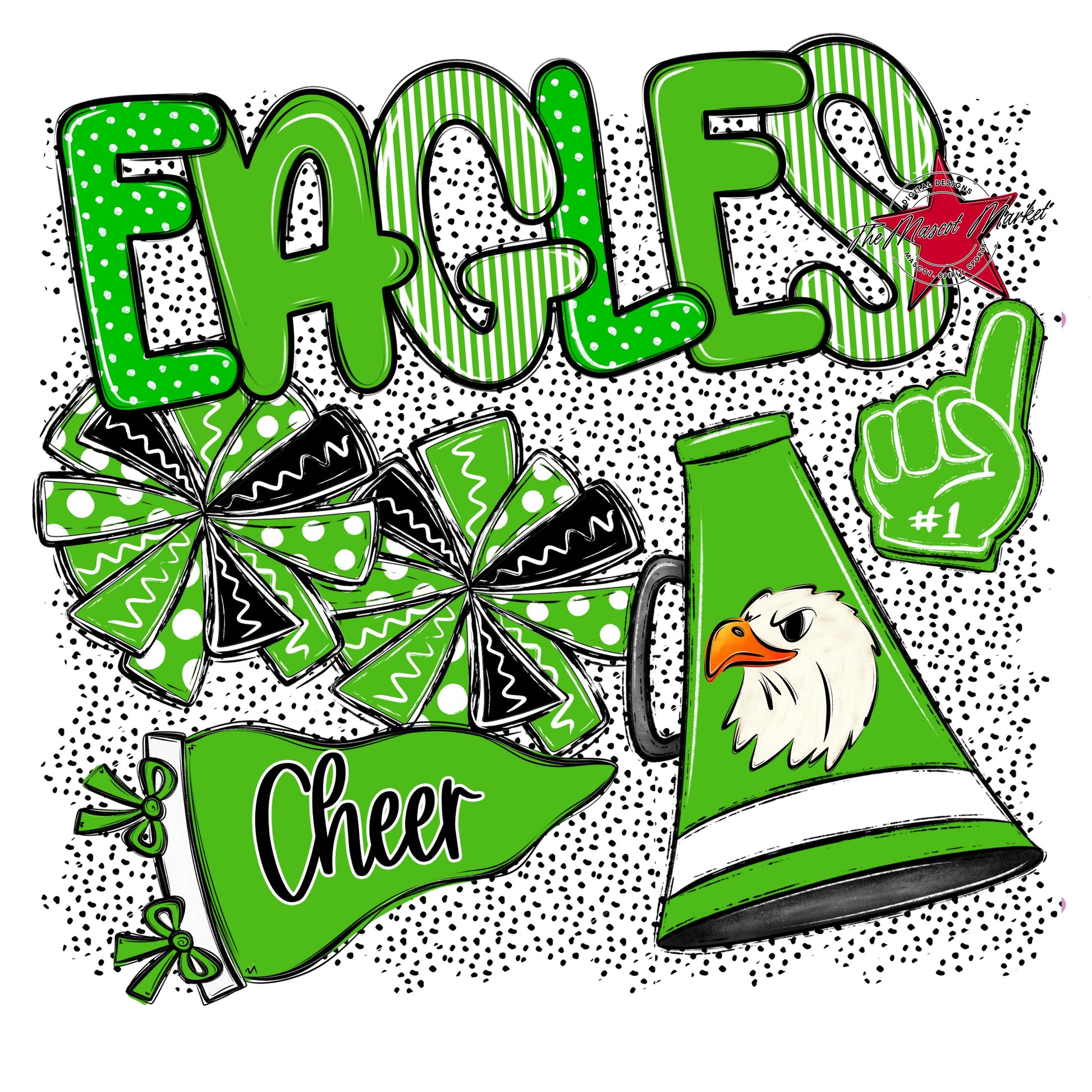 Eagles Cheer Spirit-Bright Green