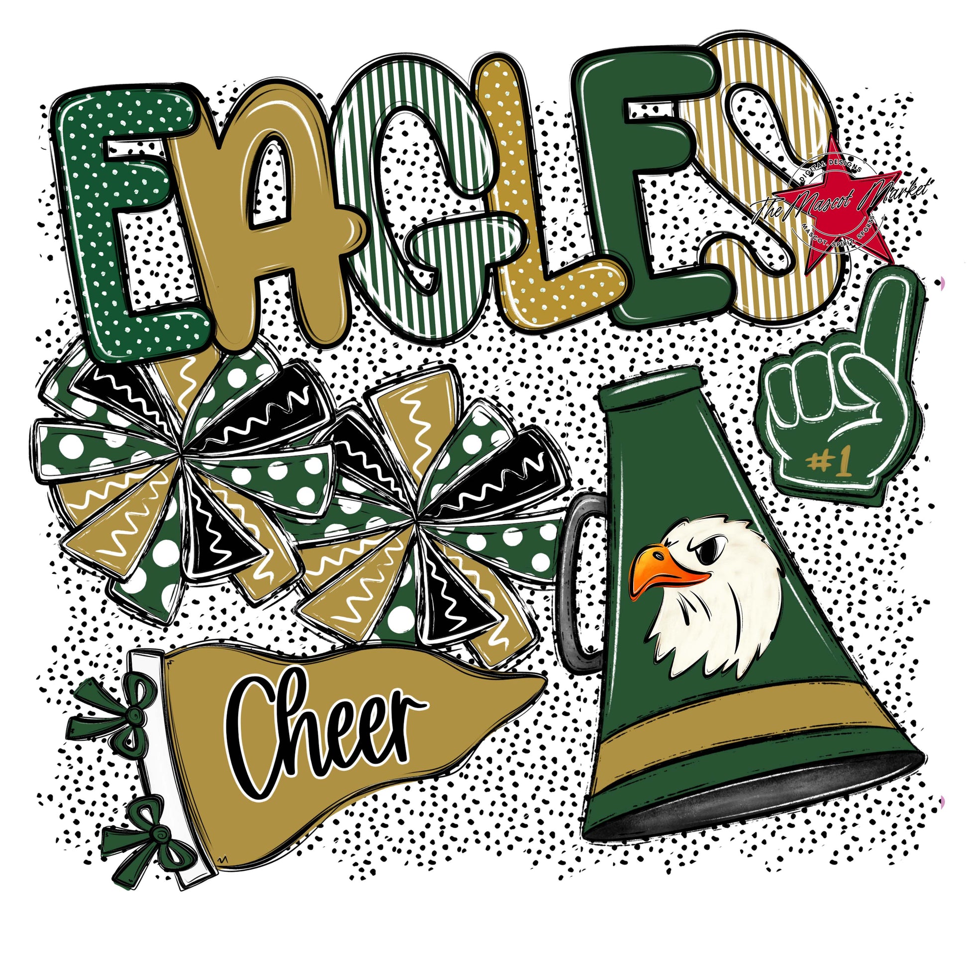 Eagles Cheer Spirit-Green & Gold