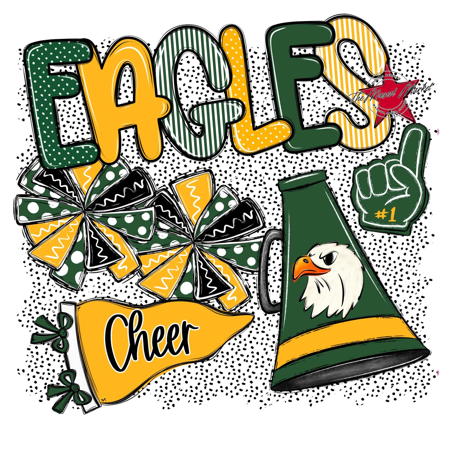 Eagles Cheer Spirit-Green & Yellow