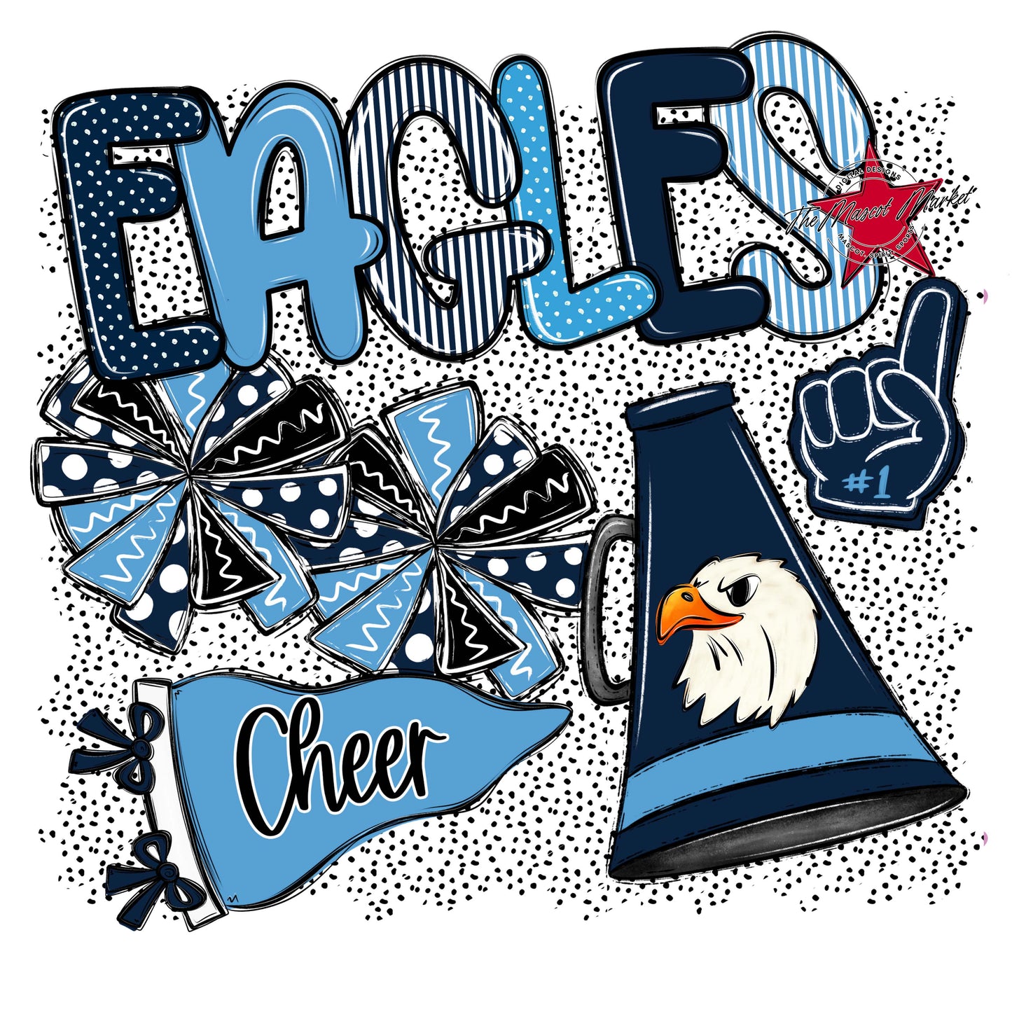 Eagles Cheer Spirit-Navy & Carolina Blue
