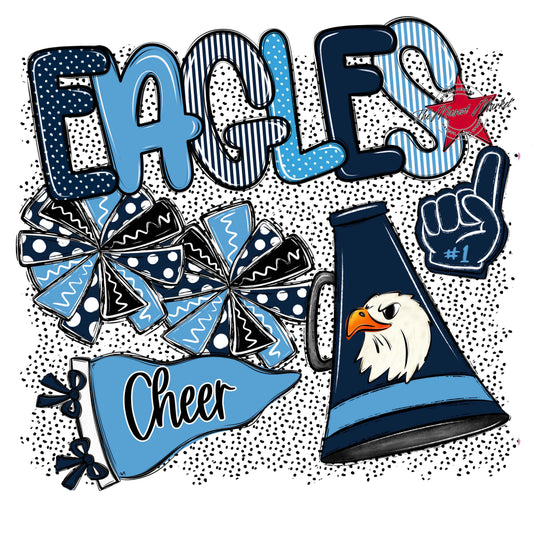 Eagles Cheer Spirit-Navy & Carolina Blue