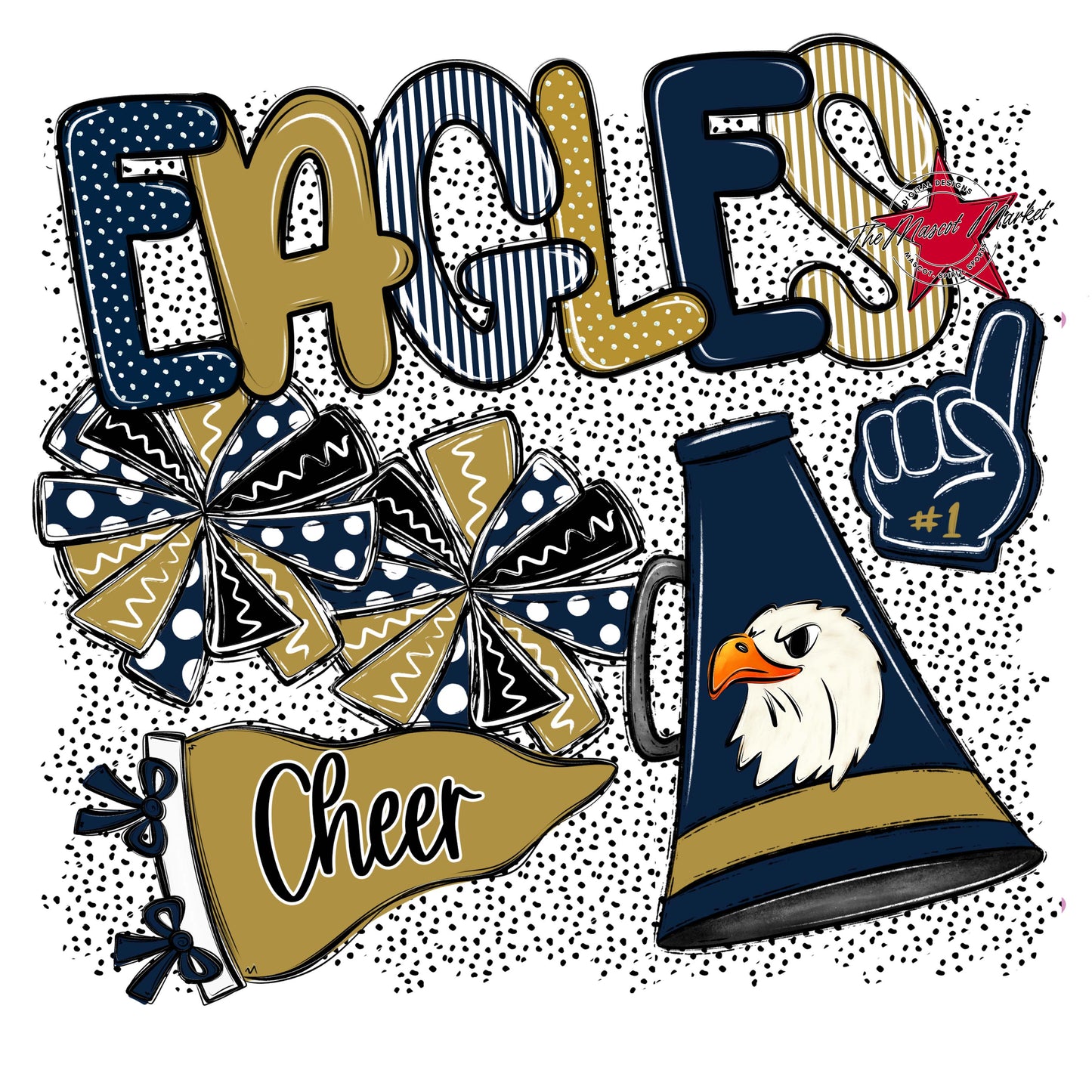 Eagles Cheer Spirit-Navy & Gold