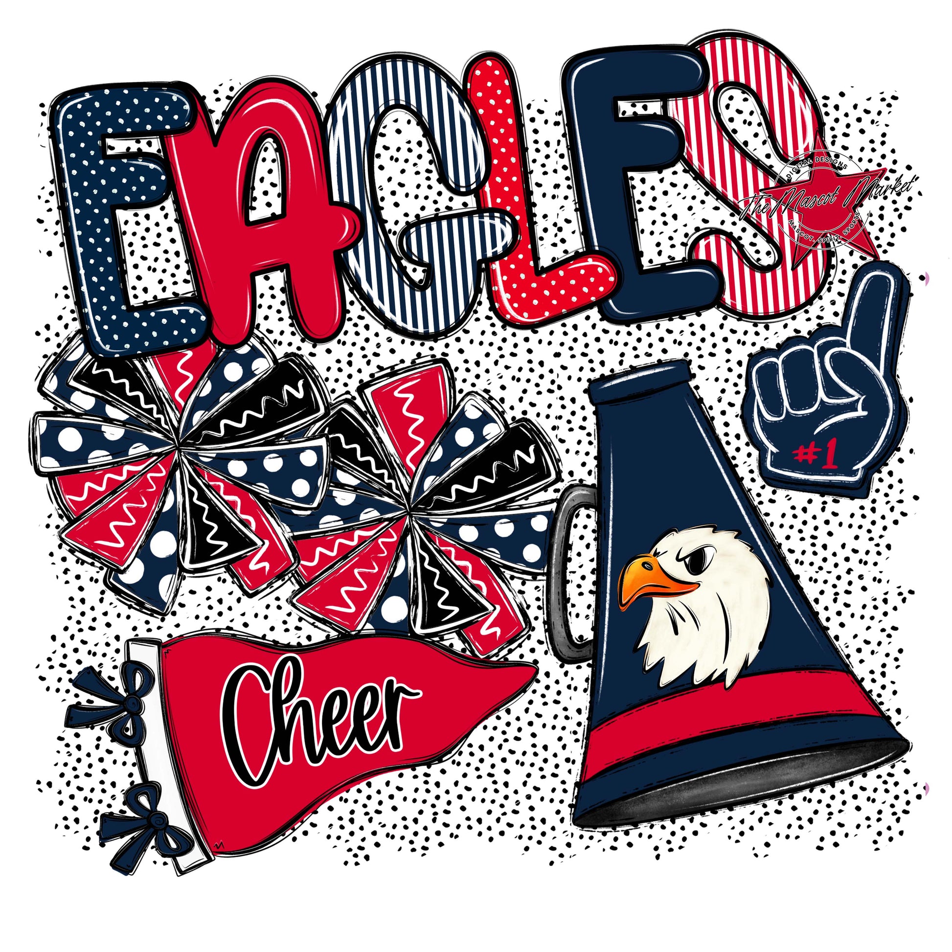 Eagles Cheer Spirit-Navy & Red