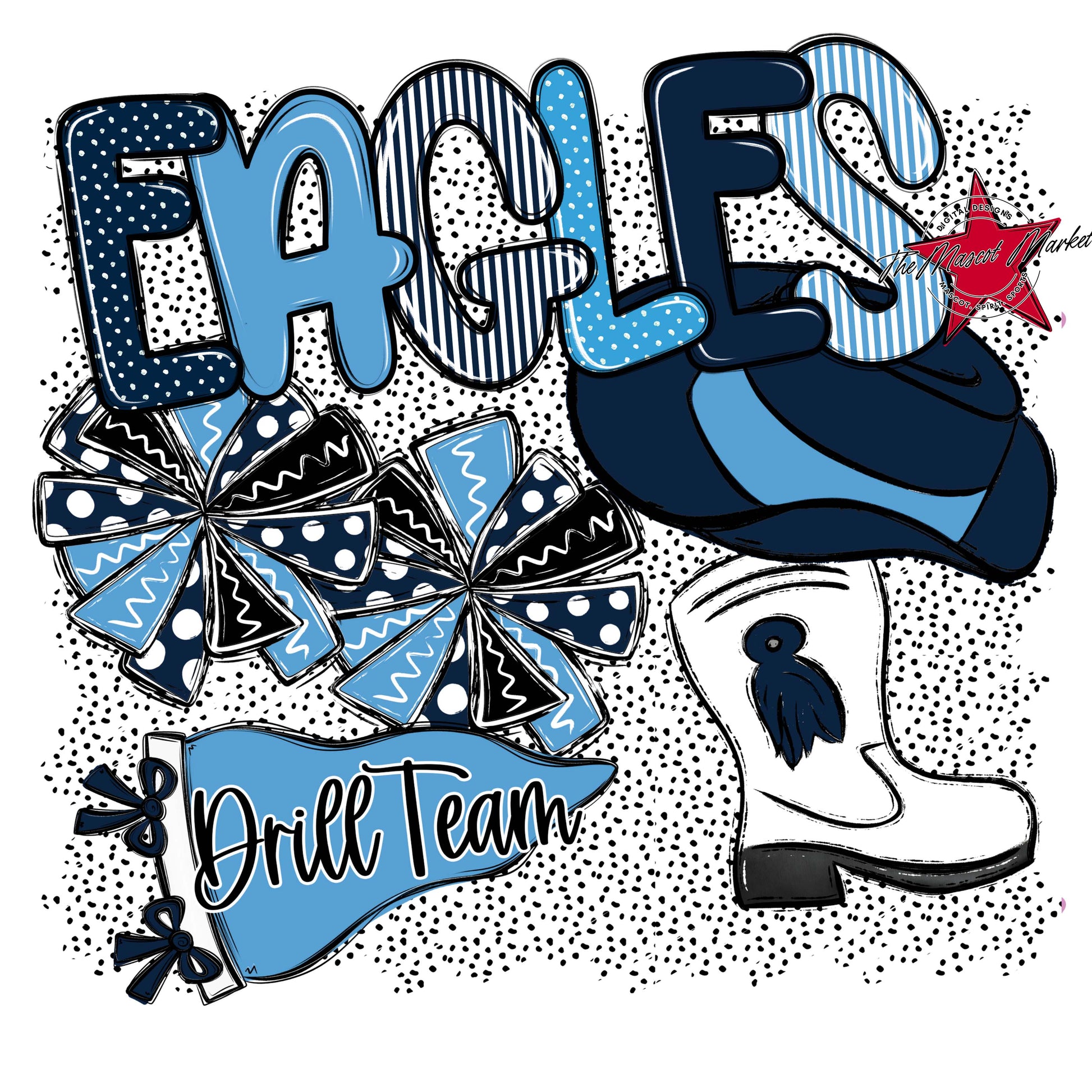 Eagles Drillteam Spirit-Navy & Carolina Blue
