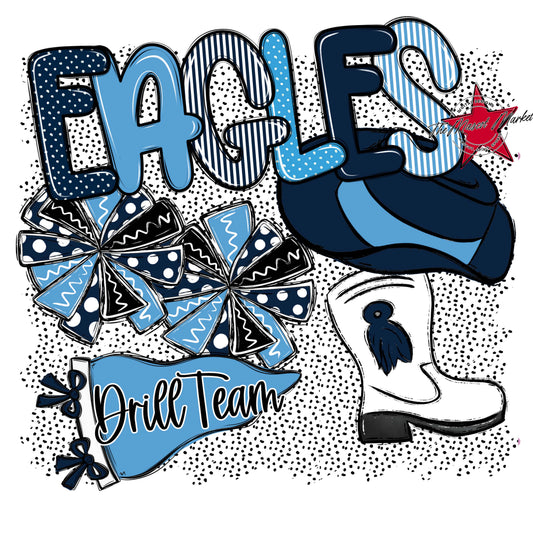 Eagles Drillteam Spirit-Navy & Carolina Blue