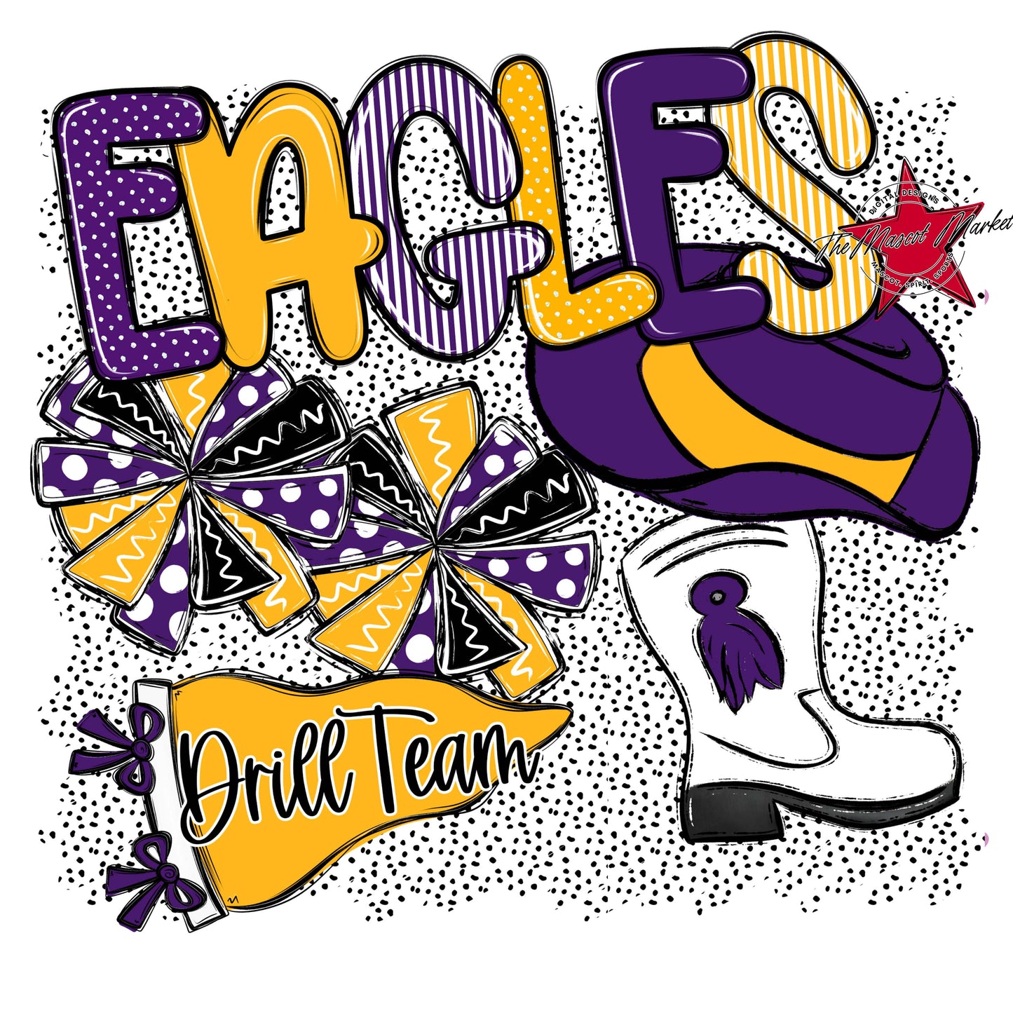Eagles Drillteam Spirit-Purple & Yellow