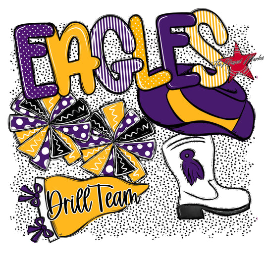 Eagles Drillteam Spirit-Purple & Yellow