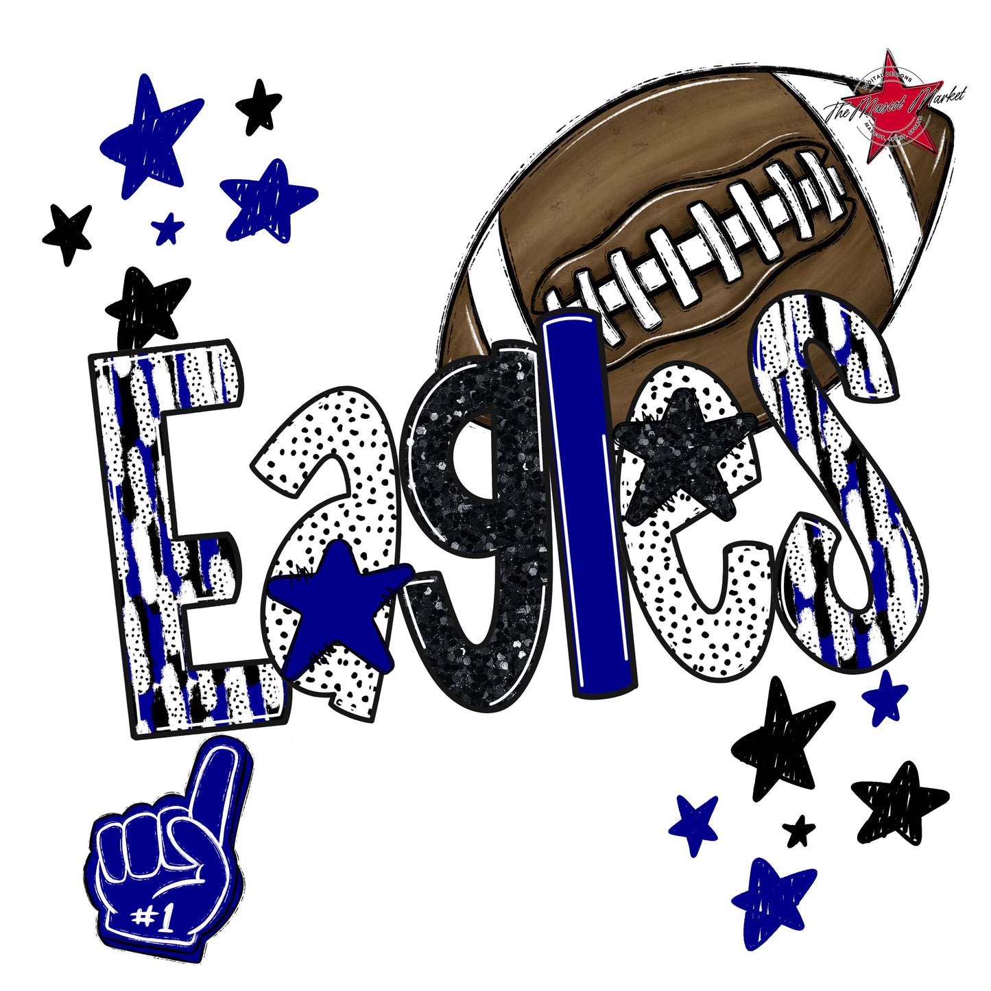 Eagles Football Scrape-Blue