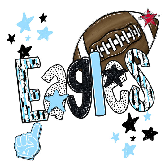 Eagles Football Scrape-Columbia Blue