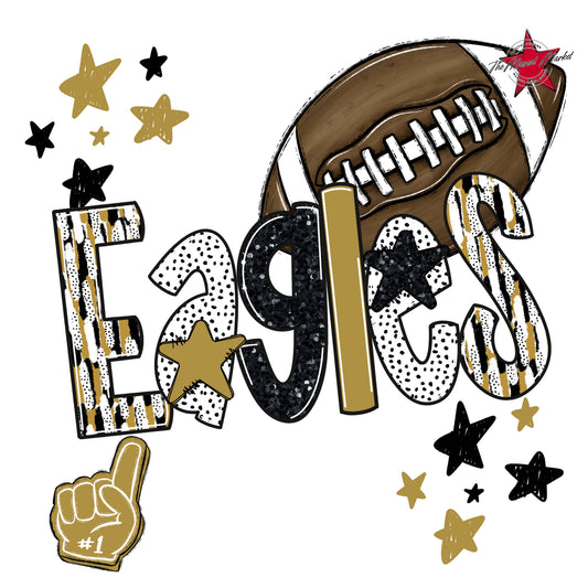 Eagles Football Scrape-Gold