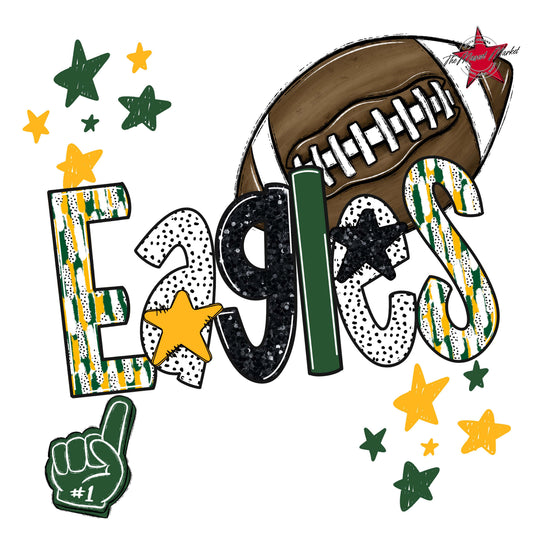 Eagles Football Scrape-Green & Yellow