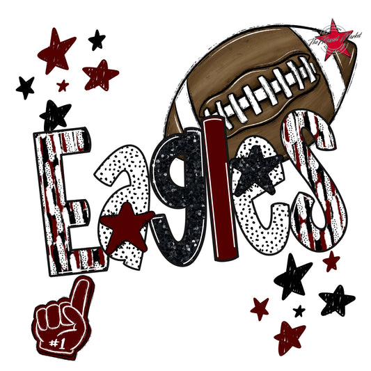 Eagles Football Scrape-Maroon