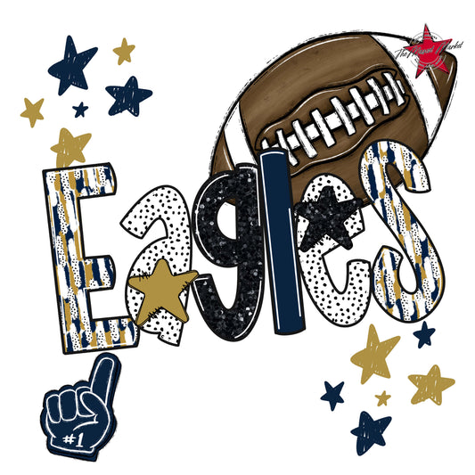 Eagles Football Scrape-Navy & Gold
