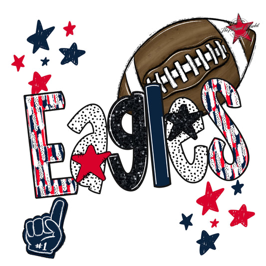 Eagles Football Scrape-Navy & Red