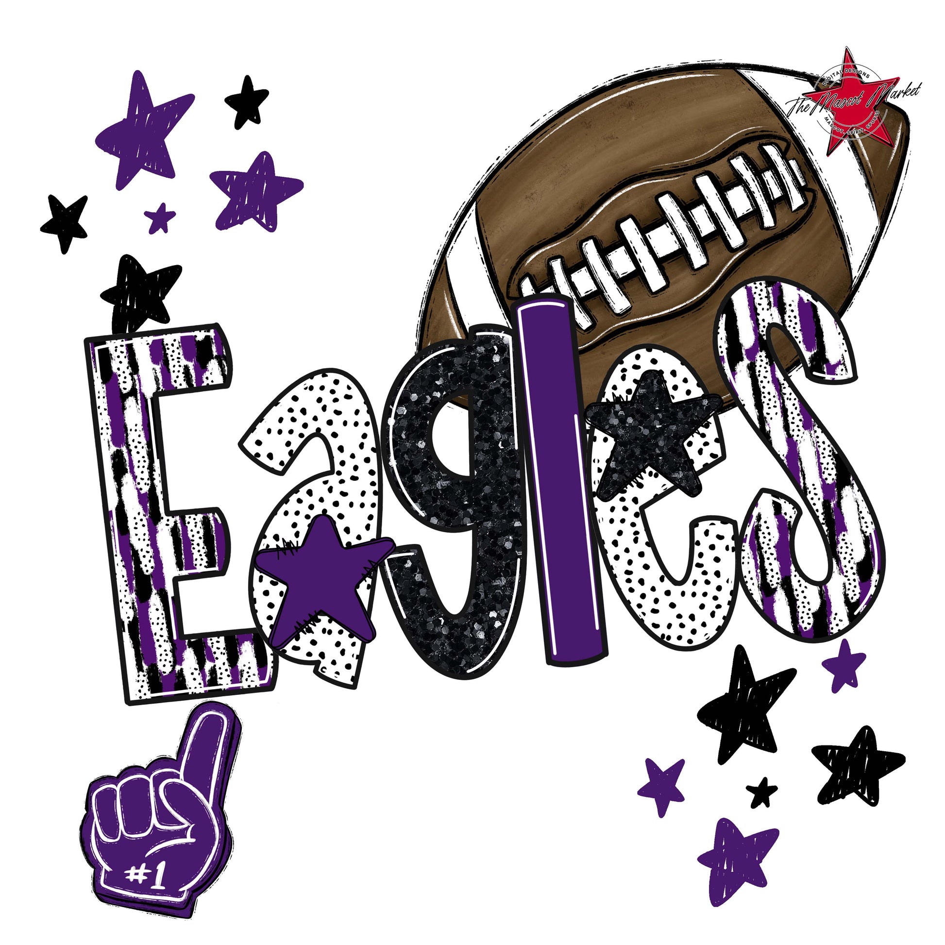Eagles Football Scrape-Purple