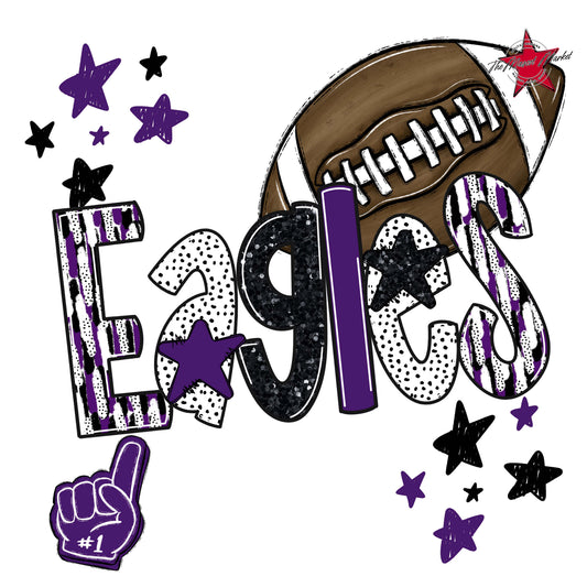 Eagles Football Scrape-Purple