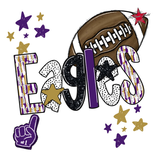 Eagles Football Scrape-Purple & Gold