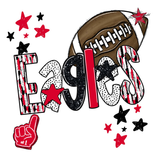 Eagles Football Scrape-Red