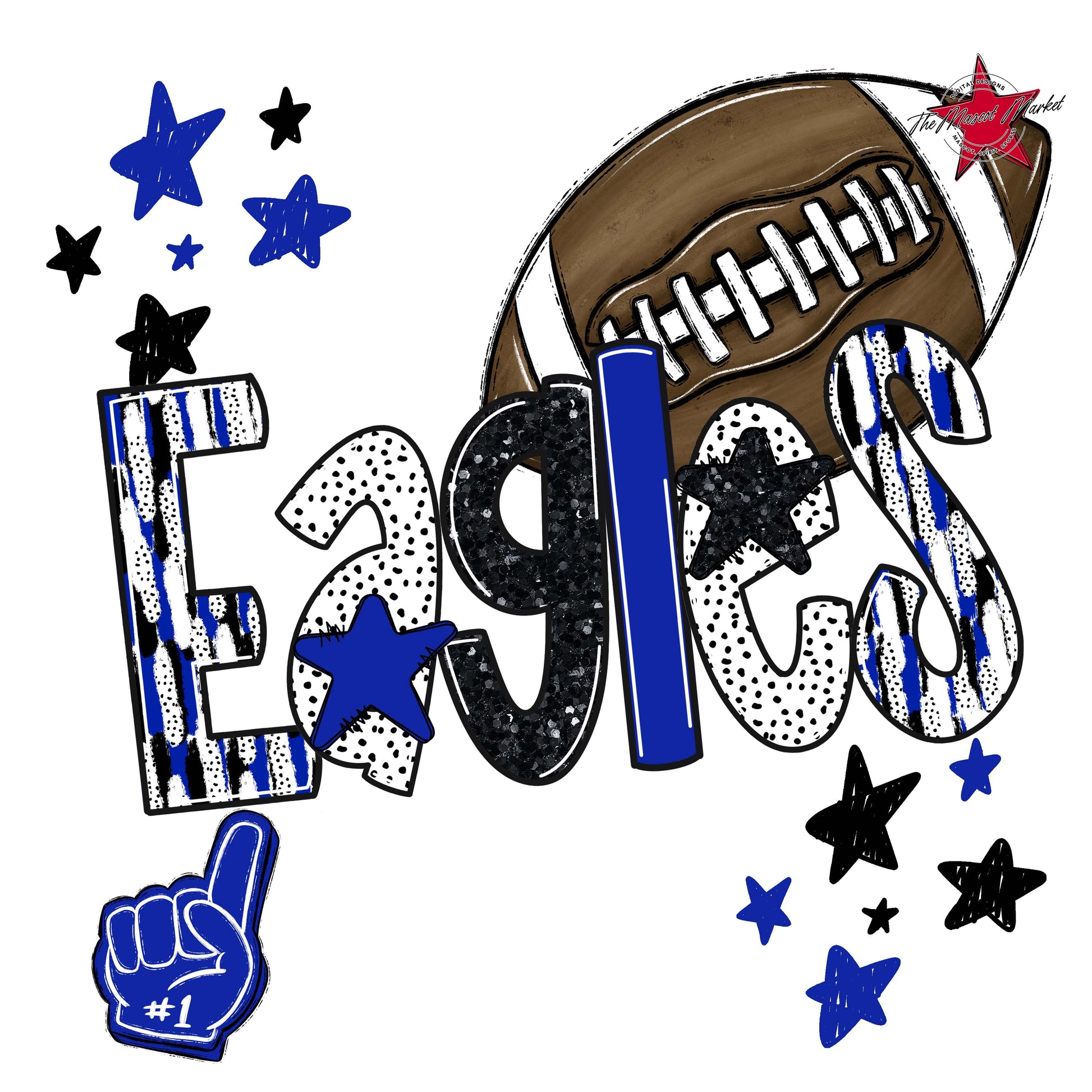 Eagles Football Scrape-Royal Blue