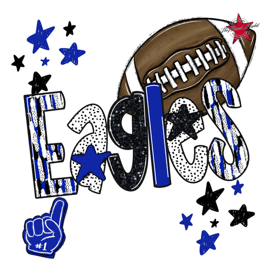 Eagles Football Scrape-Royal Blue