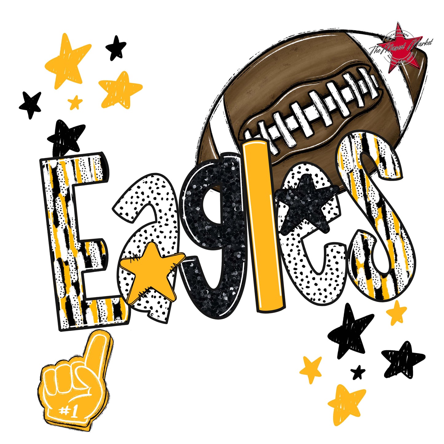 Eagles Football Scrape-Yellow