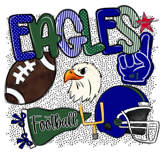 Eagles Football Spirit-Blue & Green