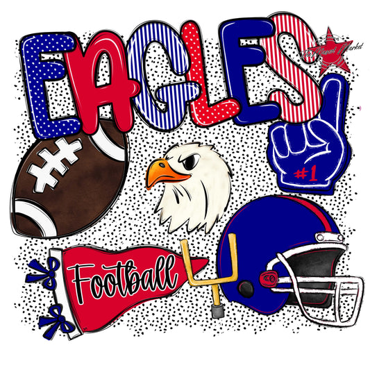 Eagles Football Spirit-Blue & Red