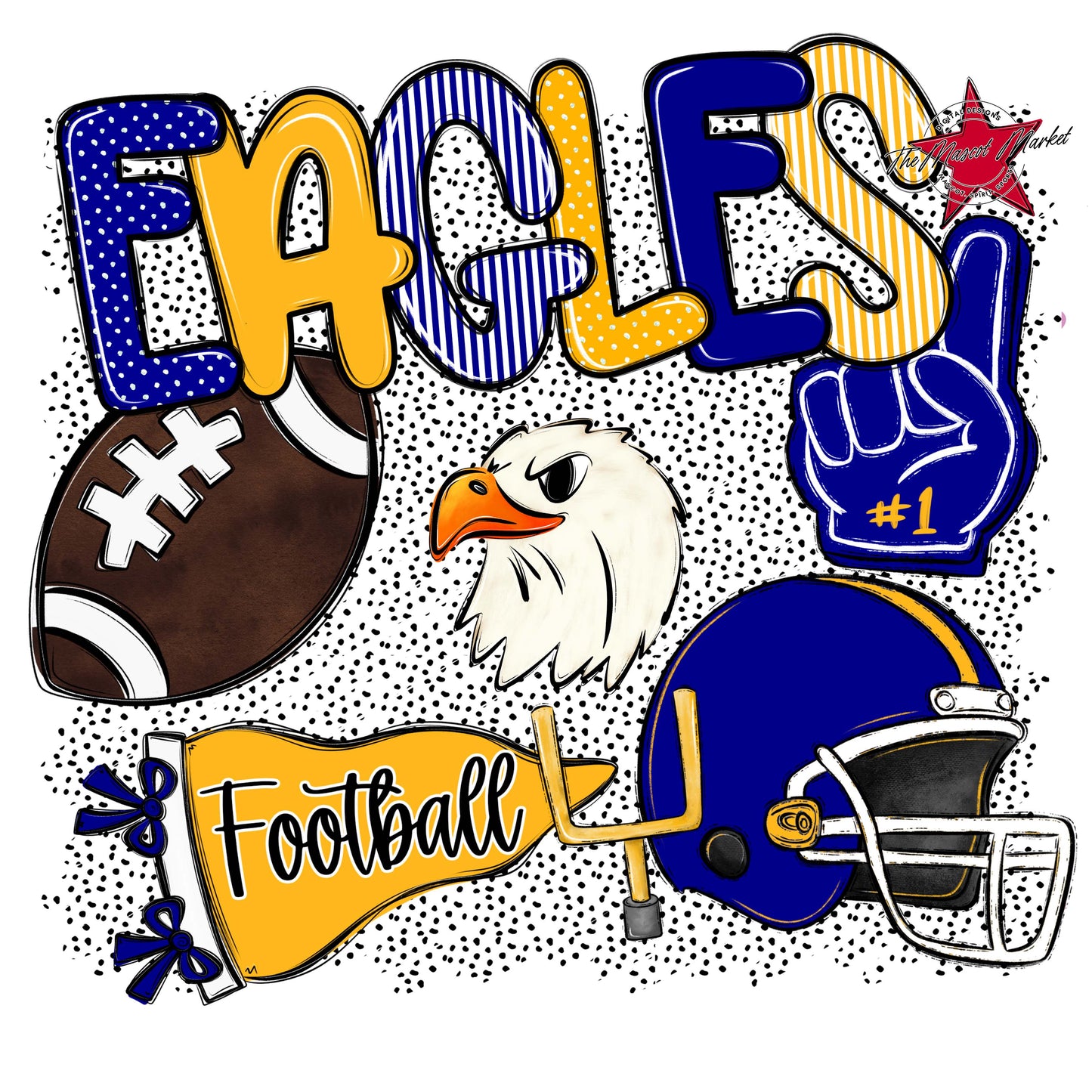 Eagles Football Spirit-Blue & Yellow