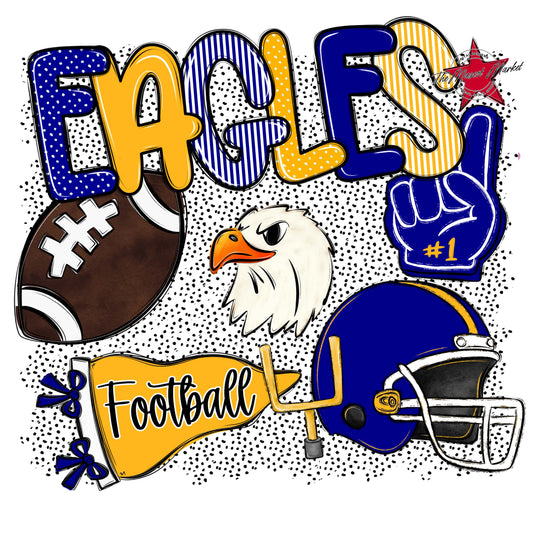 Eagles Football Spirit-Blue & Yellow