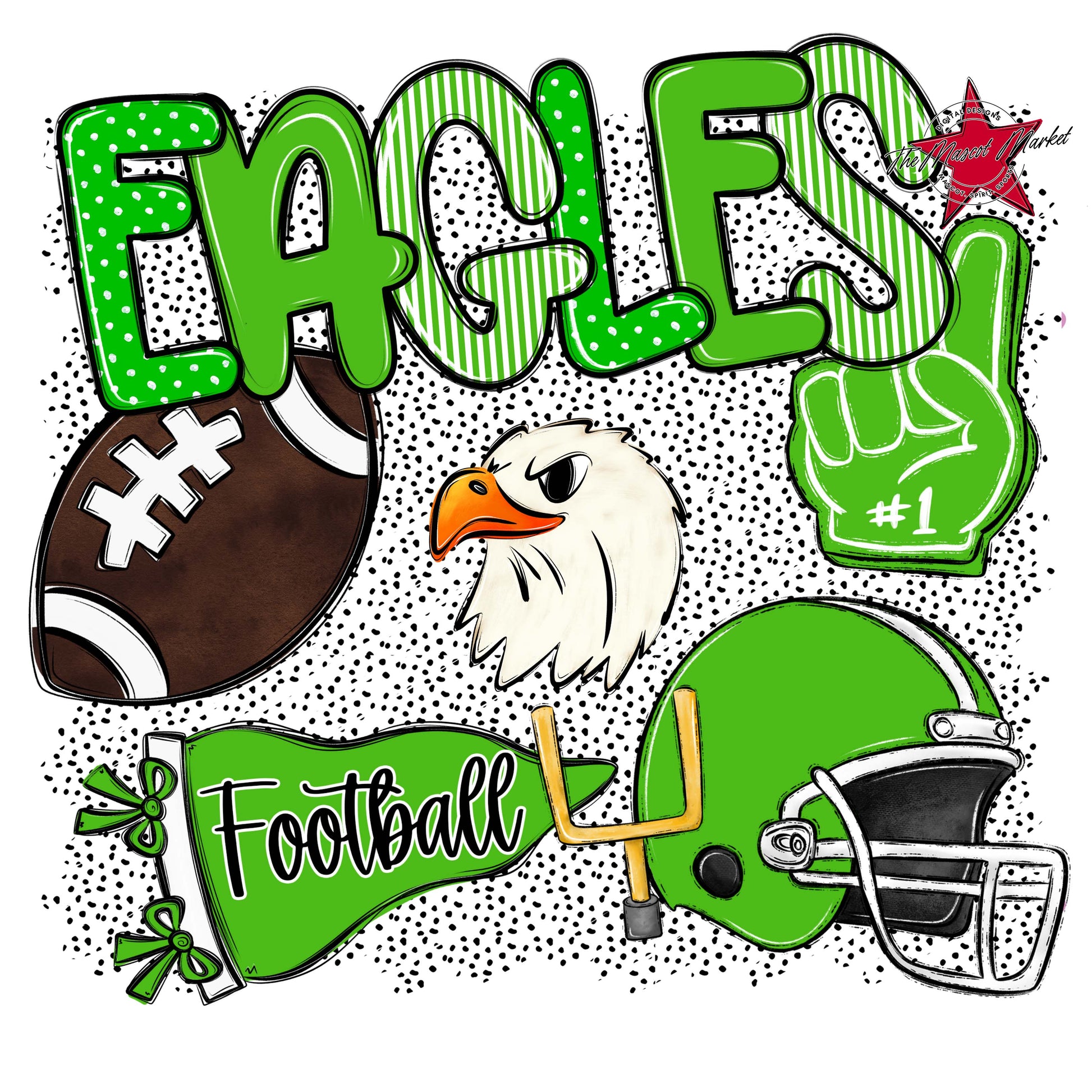 Eagles Football Spirit-Bright Green