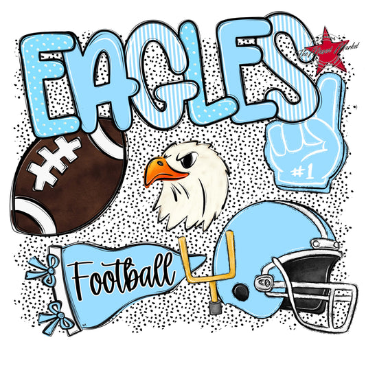 Eagles Football Spirit-Columbia Blue