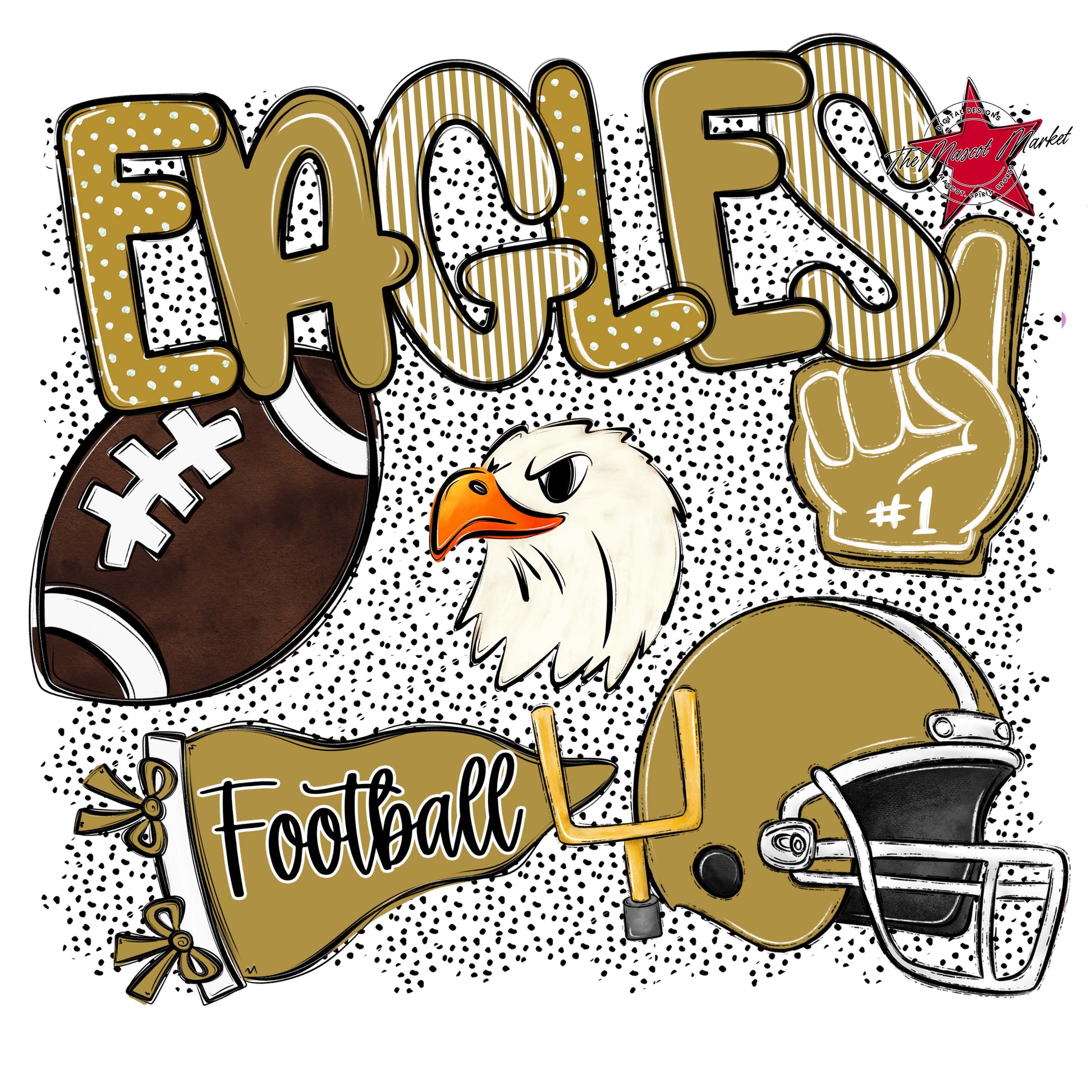 Eagles Football Spirit-Gold