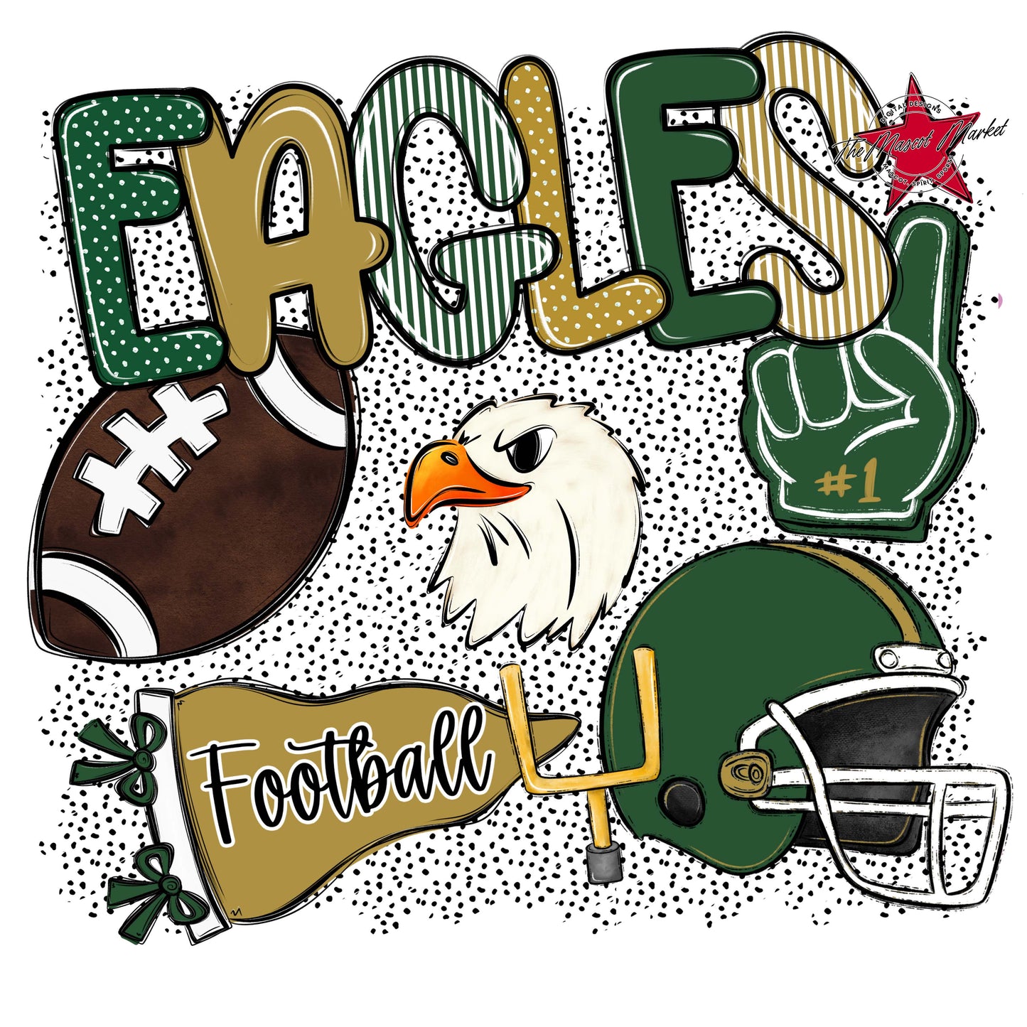 Eagles Football Spirit-Green & Gold