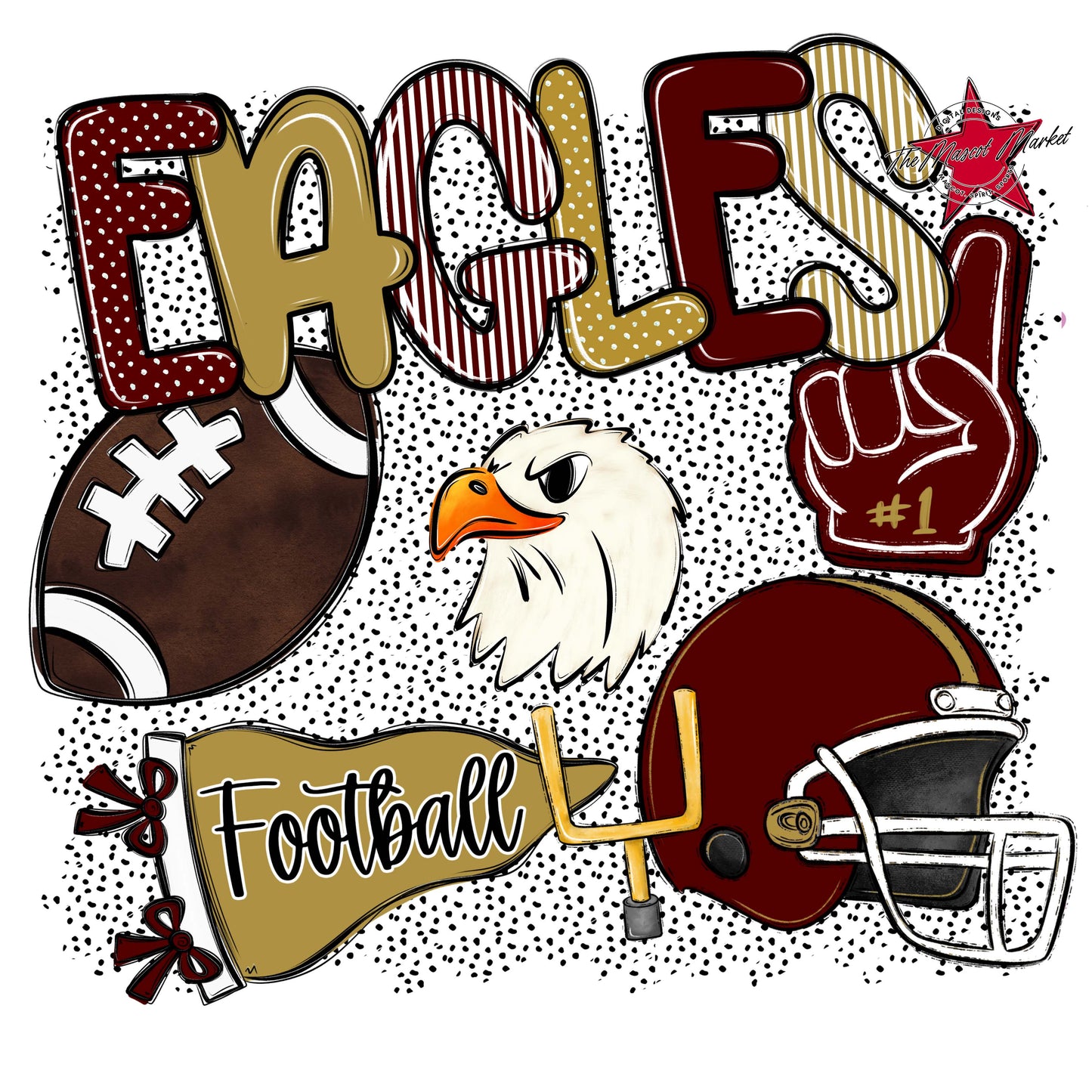 Eagles Football Spirit-Maroon & Gold