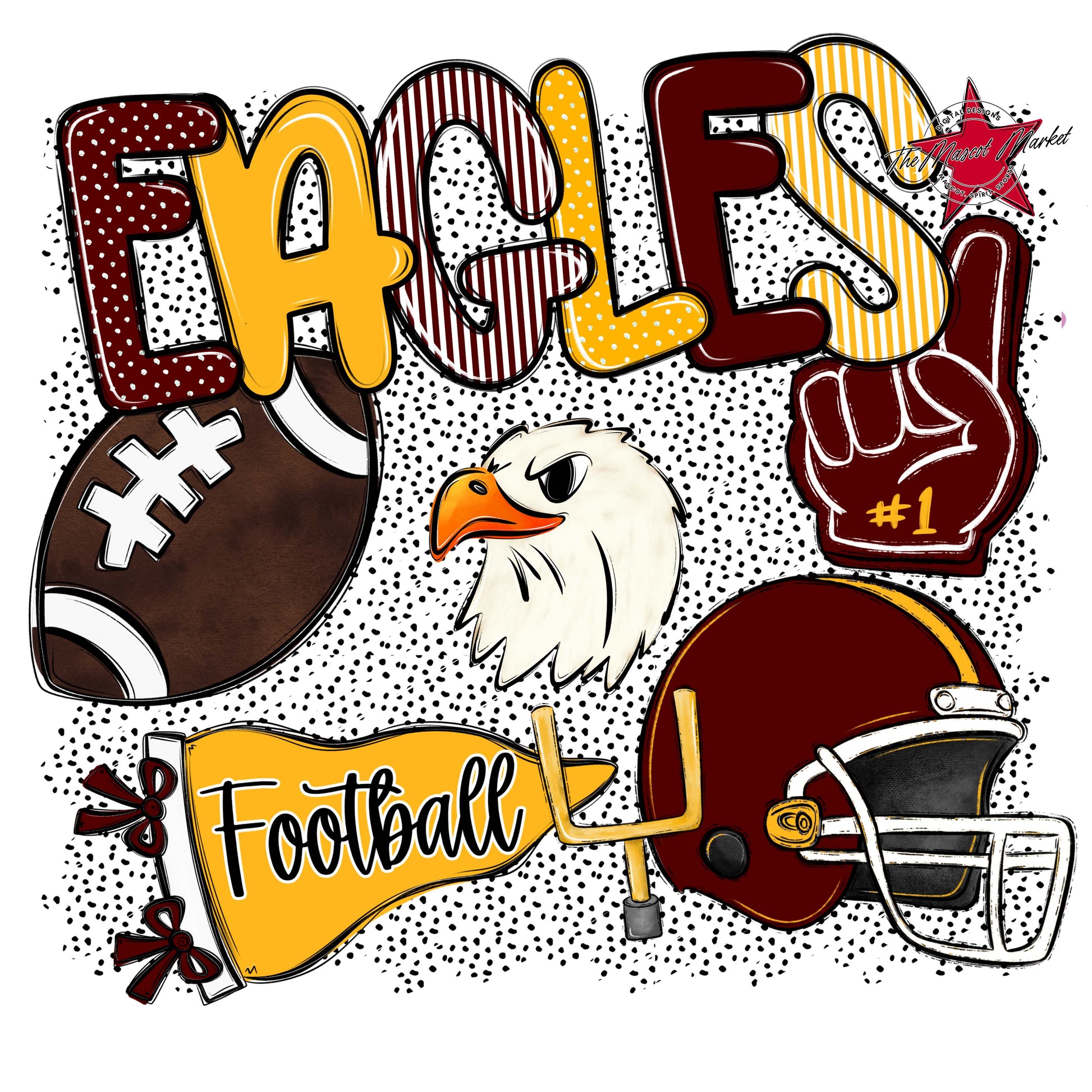 Eagles Football Spirit-Maroon & Yellow