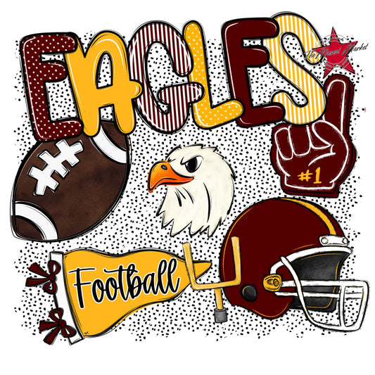 Eagles Football Spirit-Maroon & Yellow