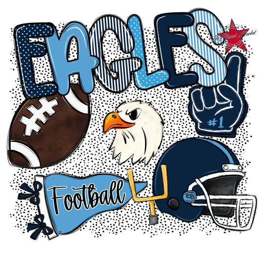 Eagles Football Spirit-Navy & Carolina Blue